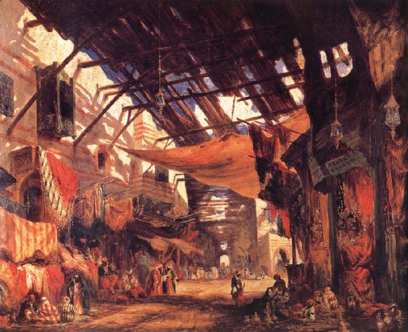 William James Muller The Carpet Bazaar in Cario